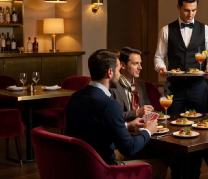 Bistro stílusú étel- és italszerviz a Clubdirectoryhub kártyaszalonjában